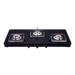 Shop Elica 773 CT VETRO SLIM LINE SPF 3 Burner Gas Stove (BLACK) Online